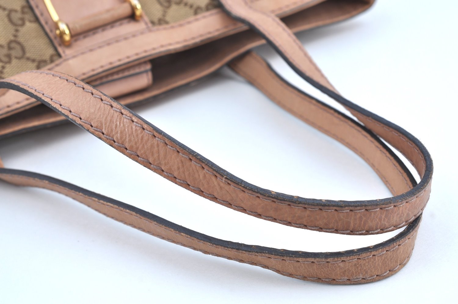 Authentic GUCCI Vintage Shoulder Tote Bag GG Canvas Leather 308604 Brown K5981