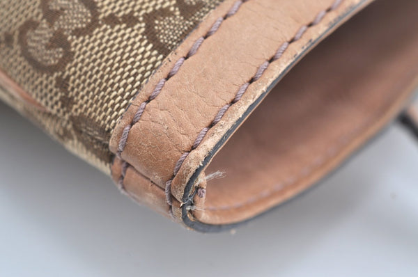 Authentic GUCCI Vintage Shoulder Tote Bag GG Canvas Leather 308604 Brown K5981