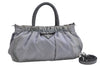 Authentic PRADA Nylon Tessuto Leather 2Way Shoulder Hand Bag Purse Gray K5982