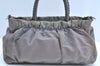 Authentic PRADA Nylon Tessuto Leather 2Way Shoulder Hand Bag Purse Gray K5982