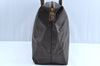 Authentic MARIO VALENTINO V Logo Travel Boston Bag PVC Leather Brown K5995