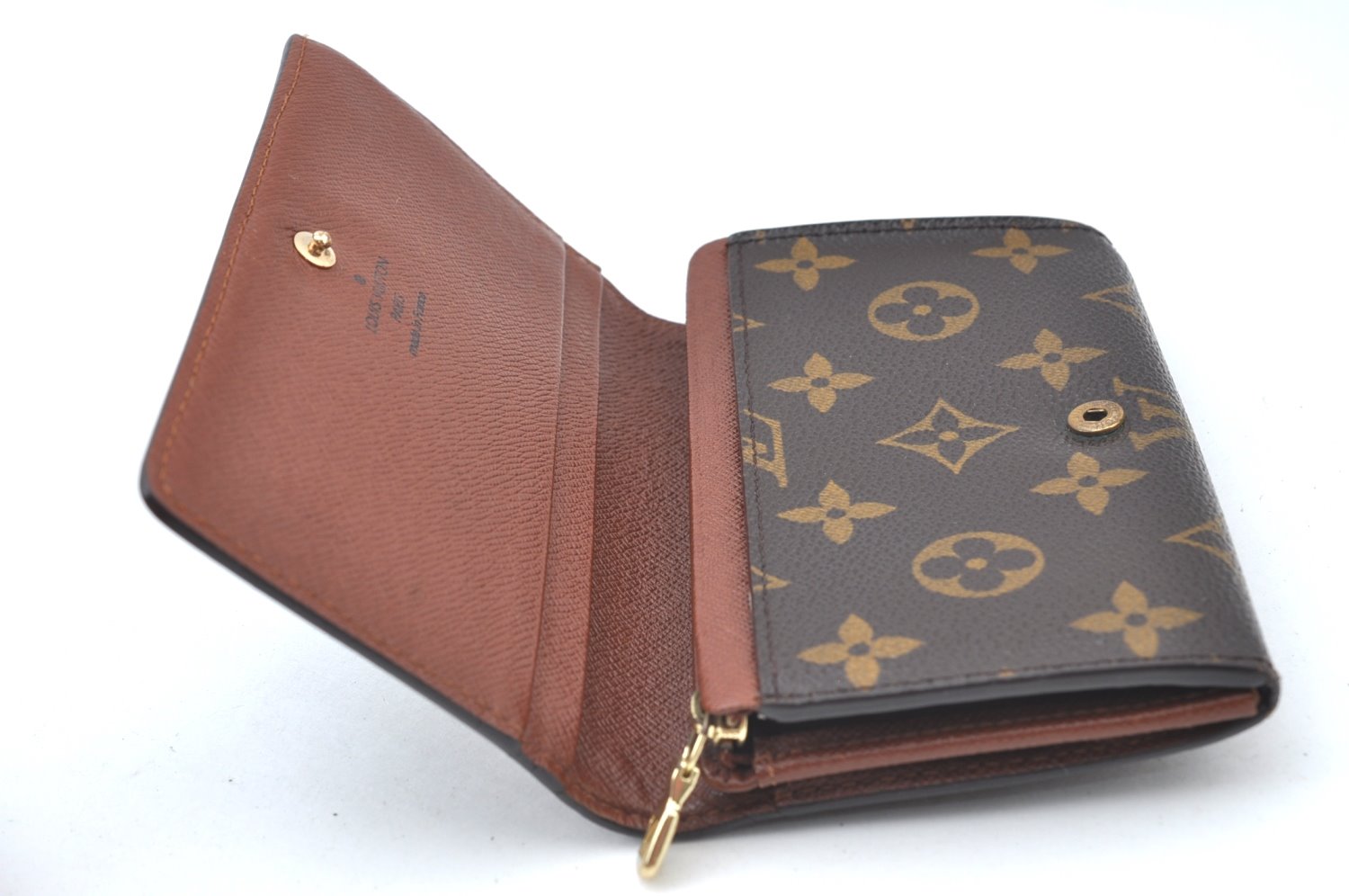 Auth Louis Vuitton Monogram Porte Monnaie Billets Tresor Wallet M61730 LV K5997