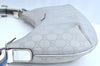 Authentic GUCCI Sherry Line Shoulder Bag GG Canvas Leather 192756 Silver K6001