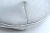Authentic GUCCI Sherry Line Shoulder Bag GG Canvas Leather 192756 Silver K6001