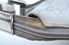 Authentic GUCCI Sherry Line Shoulder Bag GG Canvas Leather 192756 Silver K6001