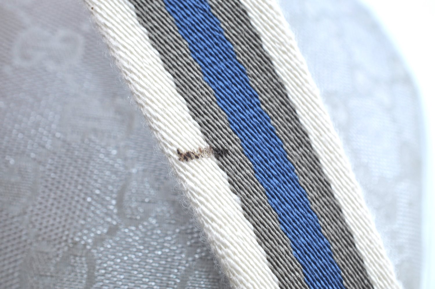 Authentic GUCCI Sherry Line Shoulder Bag GG Canvas Leather 192756 Silver K6001