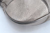 Authentic Salvatore Ferragamo Gancini Leather Shoulder Tote Bag Silver K6002