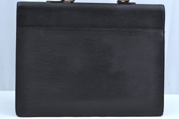 Auth Louis Vuitton Epi Serviette Ambassadeur Black Briefcase M54412 LV K6005