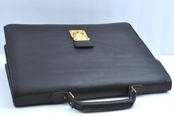 Auth Louis Vuitton Epi Serviette Ambassadeur Black Briefcase M54412 LV K6005
