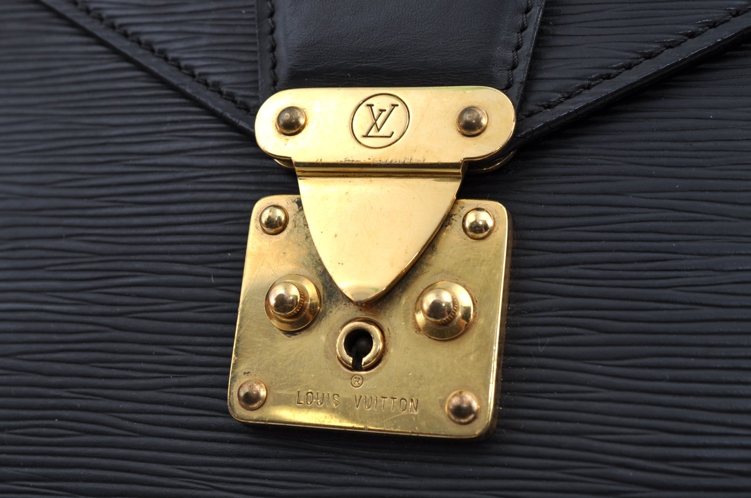 Auth Louis Vuitton Epi Serviette Ambassadeur Black Briefcase M54412 LV K6005
