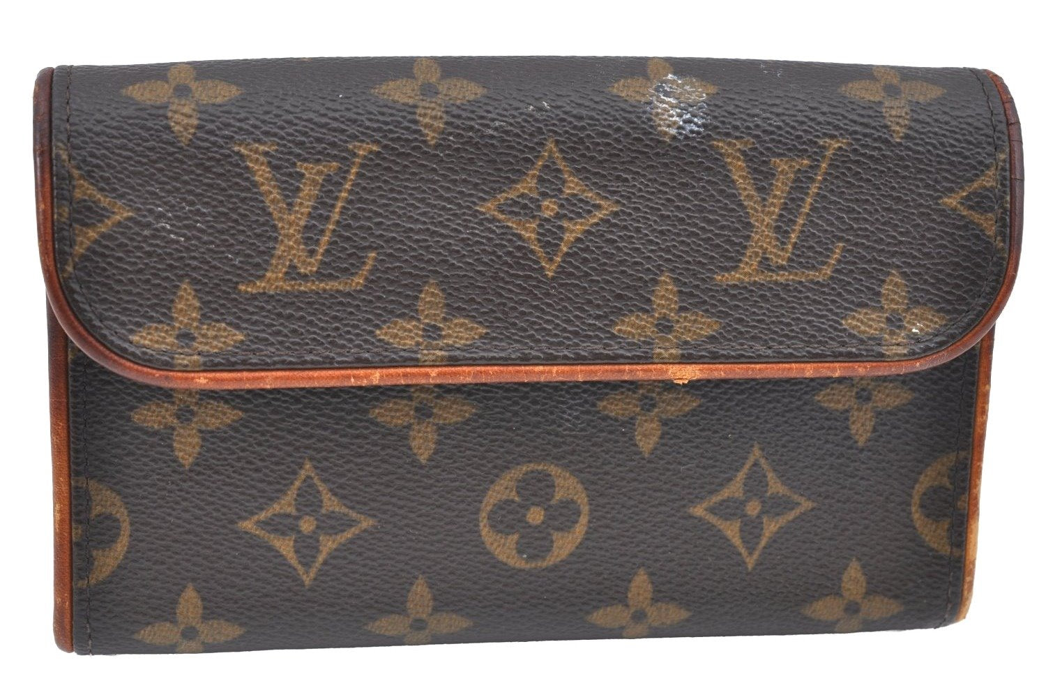 Authentic Louis Vuitton Monogram Pochette Florentine Pouch Waist Bag Junk K6009