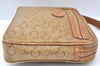 Authentic CELINE C Macadam Carriage Clutch Hand Bag PVC Leather Beige K6010