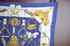 Authentic HERMES Carre 90 Scarf "ETRIERS" Silk Blue K6026