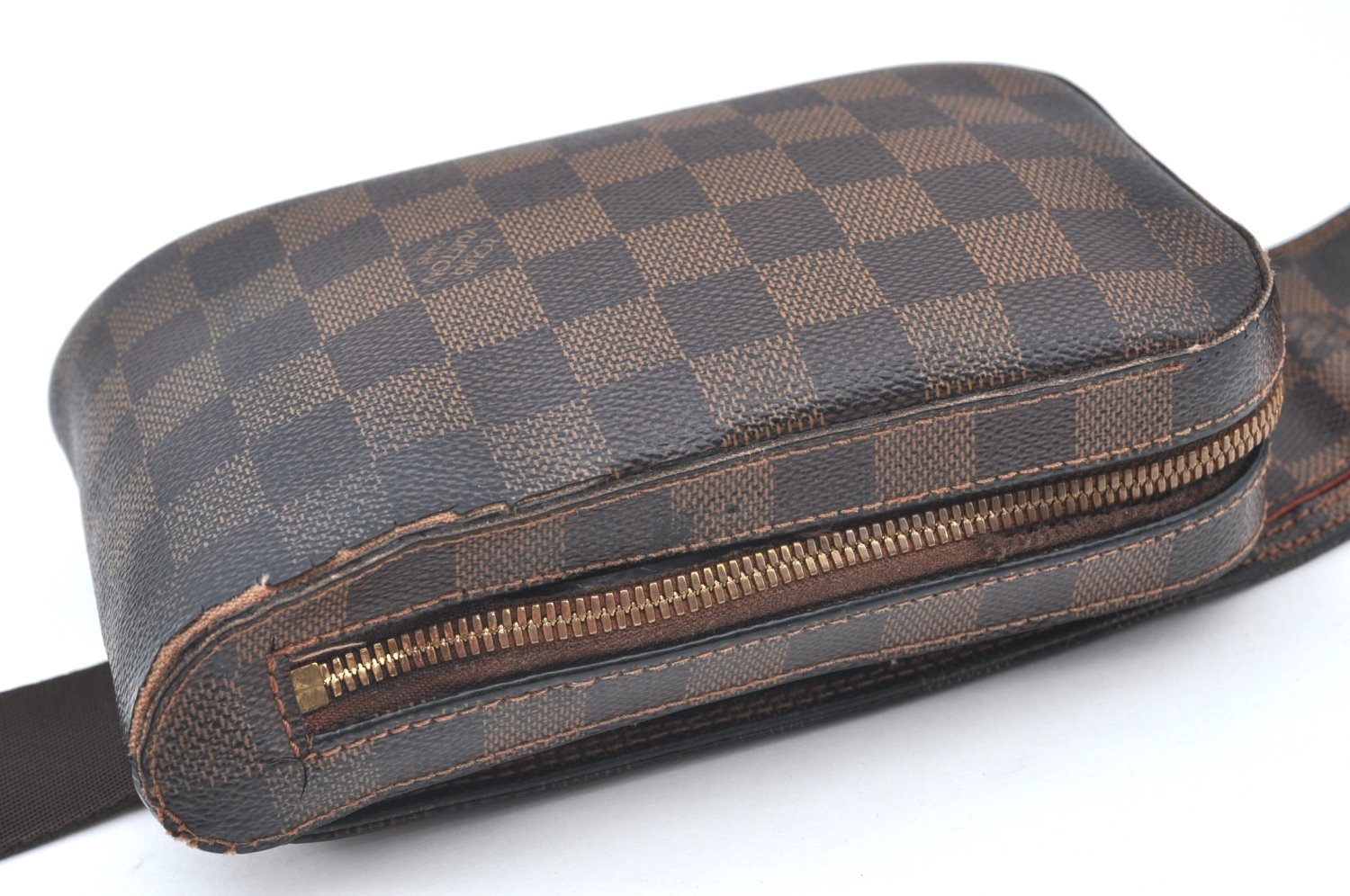 Authentic Louis Vuitton Damier Geronimos Waist Body Bag N51994 LV Junk K6031