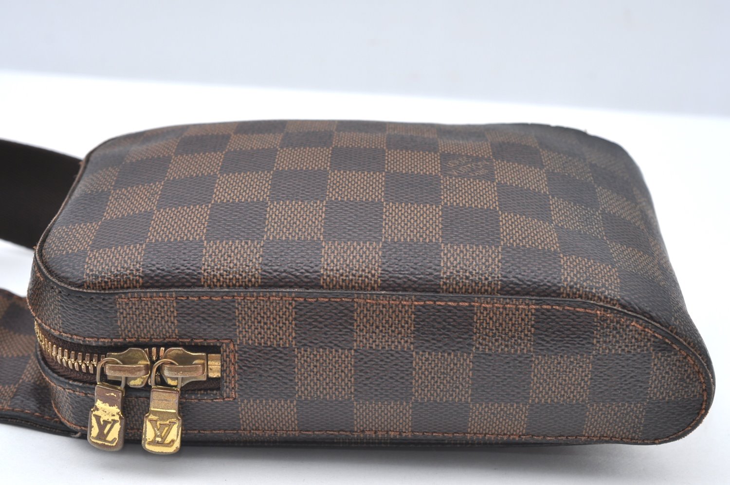 Authentic Louis Vuitton Damier Geronimos Waist Body Bag N51994 LV Junk K6031