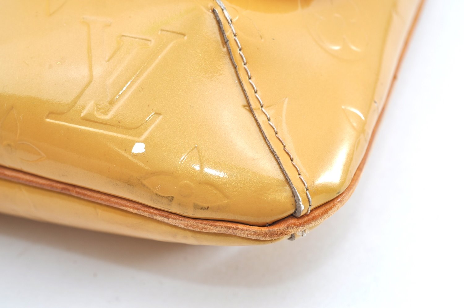 Auth Louis Vuitton Vernis Thompson Street Shoulder Bag Yellow M91008 Junk K6036