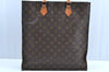 Authentic Louis Vuitton Monogram Sac Plat Hand Tote Bag M51140 LV K6040