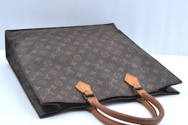 Authentic Louis Vuitton Monogram Sac Plat Hand Tote Bag M51140 LV K6040