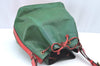 Authentic Louis Vuitton Epi Petit Noe Bi-color Green x Red Drawstring Bag K6043