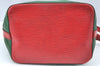 Authentic Louis Vuitton Epi Petit Noe Bi-color Green x Red Drawstring Bag K6043