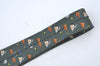 Authentic HERMES Tie Necktie Rabbit and Turtle Pattern Silk 7797FA Green K6046