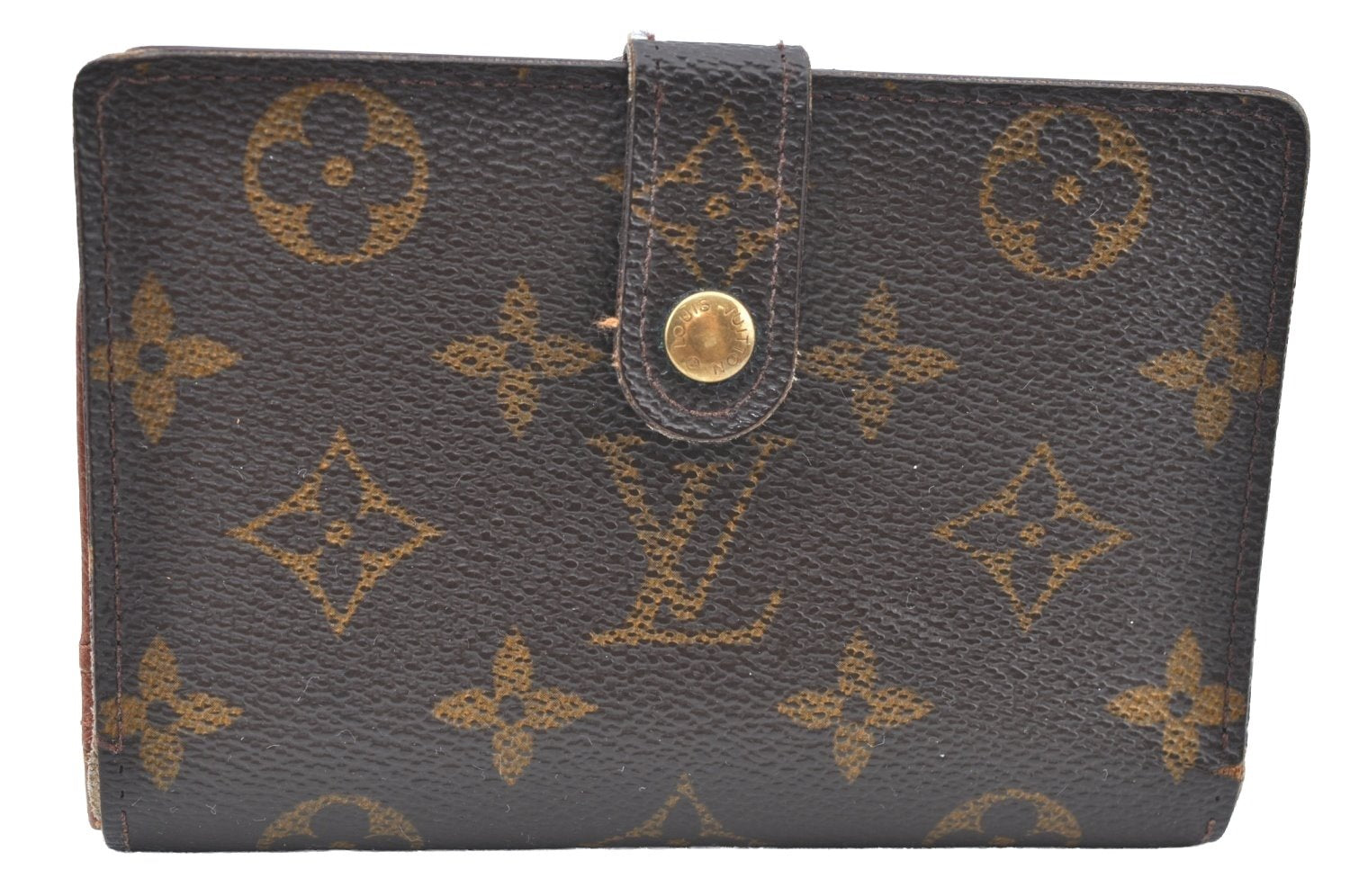 Auth Louis Vuitton Monogram Porte Monnaie Billets Viennois M61663 Wallet K6049