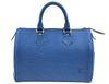 Authentic Louis Vuitton Epi Speedy 25 Hand Boston Bag Blue M43015 LV K6053