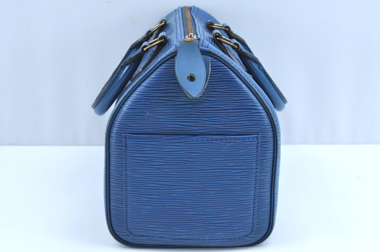 Authentic Louis Vuitton Epi Speedy 25 Hand Boston Bag Blue M43015 LV K6053