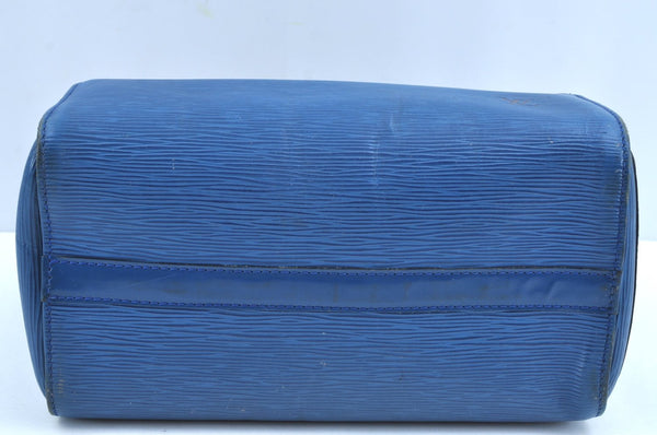 Authentic Louis Vuitton Epi Speedy 25 Hand Boston Bag Blue M43015 LV K6053