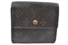 Authentic Louis Vuitton Monogram M61652 Porte Monnaie Billet Carte Credit K6055