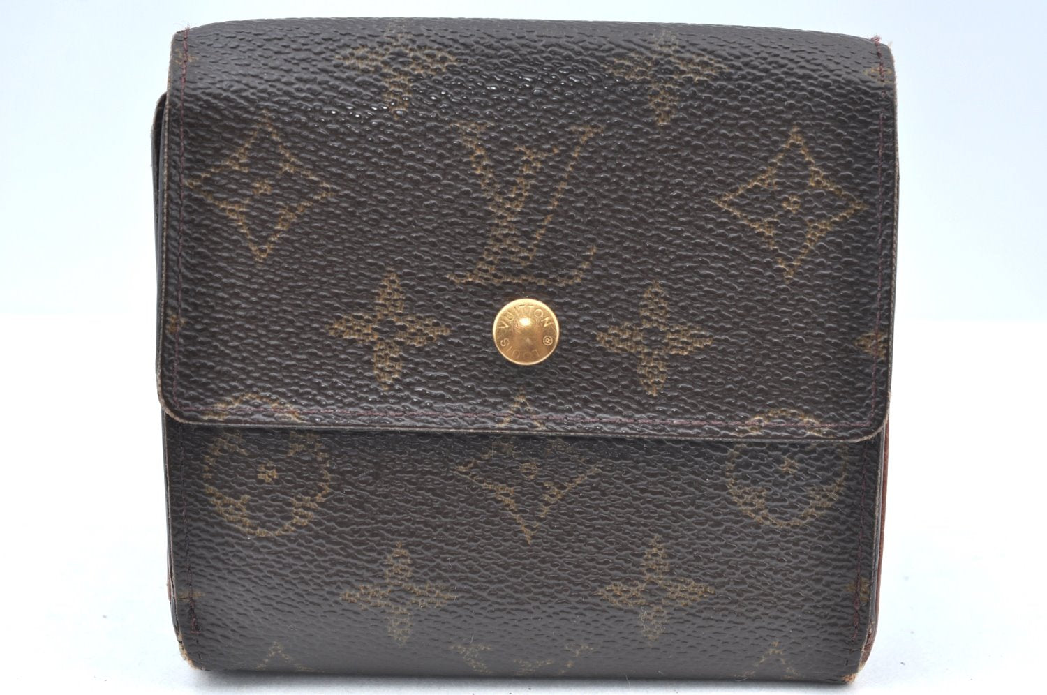 Authentic Louis Vuitton Monogram M61652 Porte Monnaie Billet Carte Credit K6055