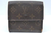 Authentic Louis Vuitton Monogram M61652 Porte Monnaie Billet Carte Credit K6055