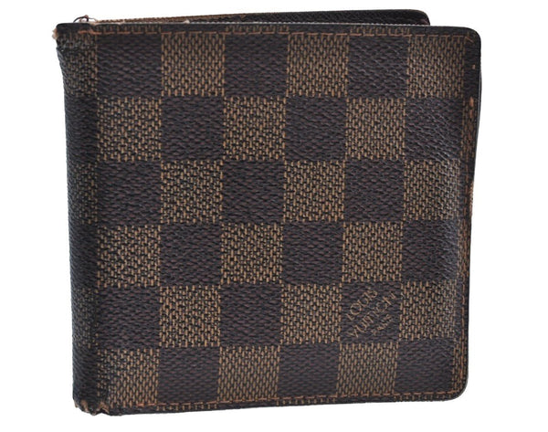 Auth Louis Vuitton Damier Porte Billet Carte Credit Monnaie N61665 Wallet K6057