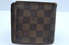 Auth Louis Vuitton Damier Porte Billet Carte Credit Monnaie N61665 Wallet K6057