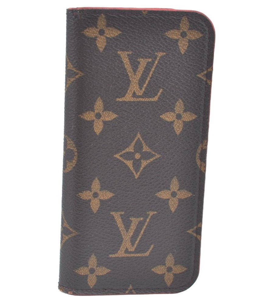 Authentic Louis Vuitton Monogram Folio Iphone 6 Case Red M61616 LV K6058