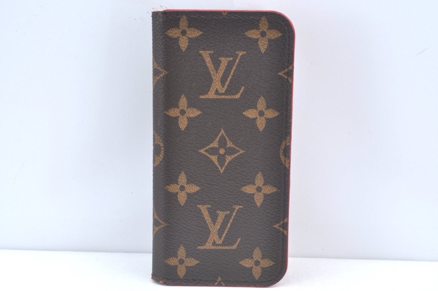 Authentic Louis Vuitton Monogram Folio Iphone 6 Case Red M61616 LV K6058