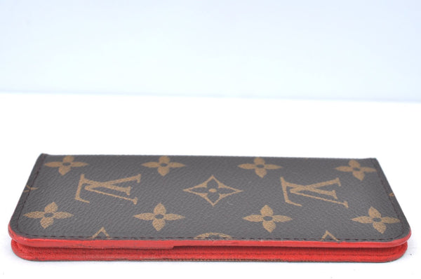 Authentic Louis Vuitton Monogram Folio Iphone 6 Case Red M61616 LV K6058