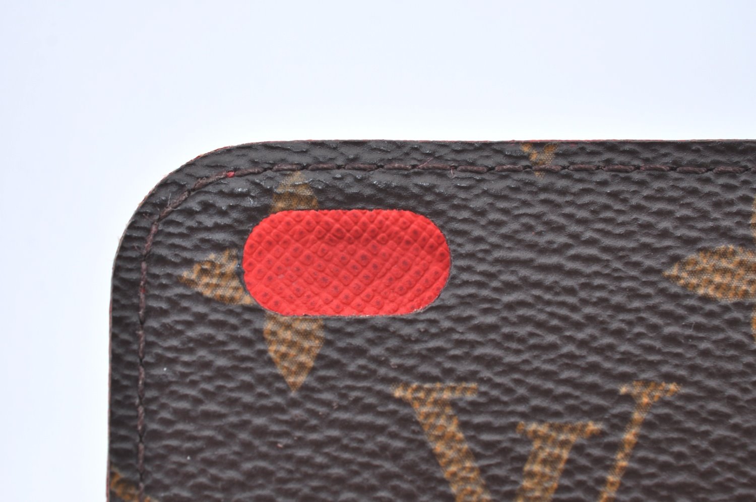 Authentic Louis Vuitton Monogram Folio Iphone 6 Case Red M61616 LV K6058