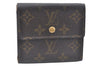 Authentic Louis Vuitton Monogram M61652 Porte Monnaie Billet Carte Credit K6059