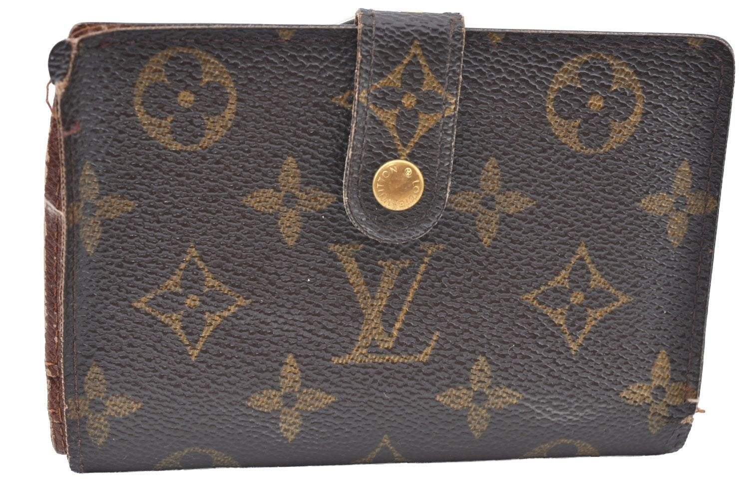 Auth Louis Vuitton Monogram Porte Monnaie Billets Viennois M61663 Wallet K6061