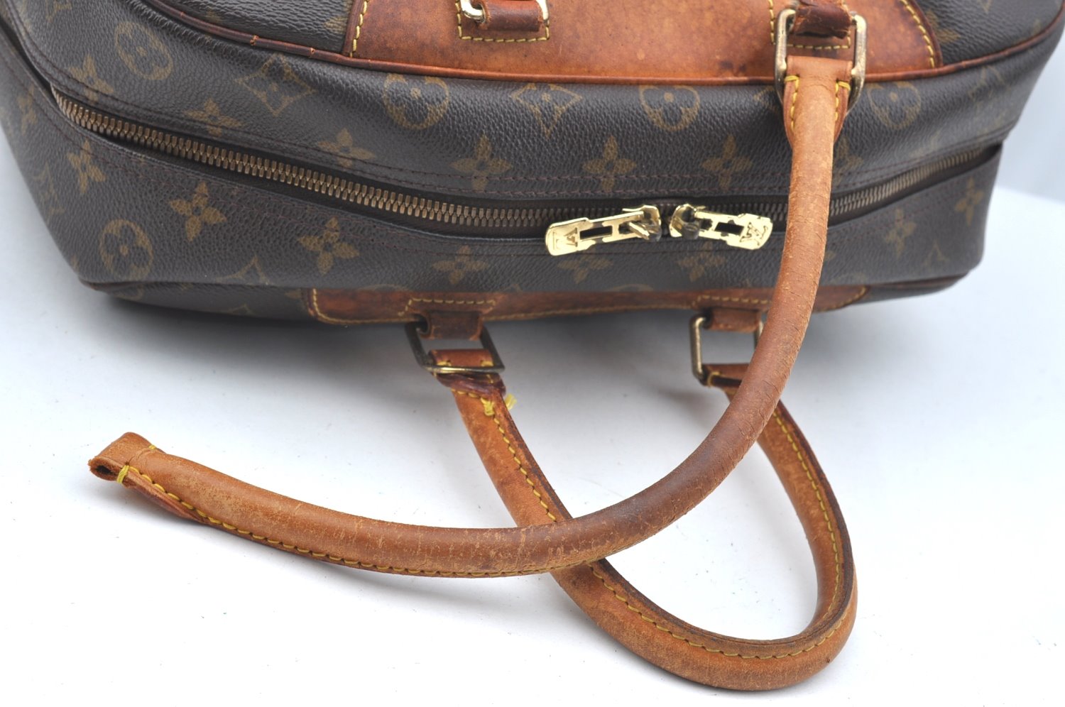 Authentic Louis Vuitton Monogram Deauville Hand Bag M47270 LV Junk K6065