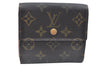 Authentic Louis Vuitton Monogram M61652 Porte Monnaie Billet Carte Credit K6066