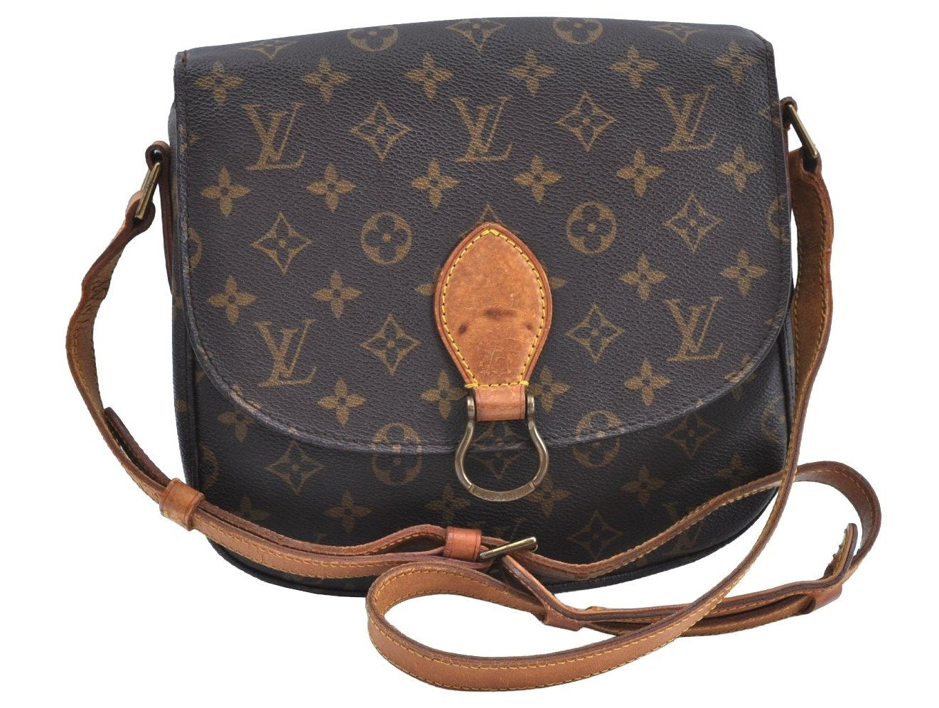 Authentic Louis Vuitton Monogram Saint Cloud GM M51242 Shoulder Cross Bag K6068