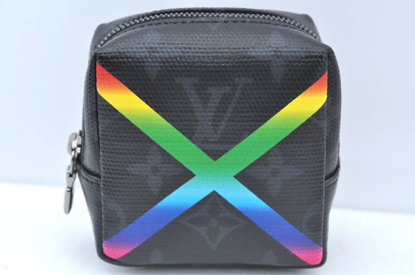 Auth Louis Vuitton Monogram Eclipse Rainbow Bijoux Sac Square MP2467 Pouch K6069