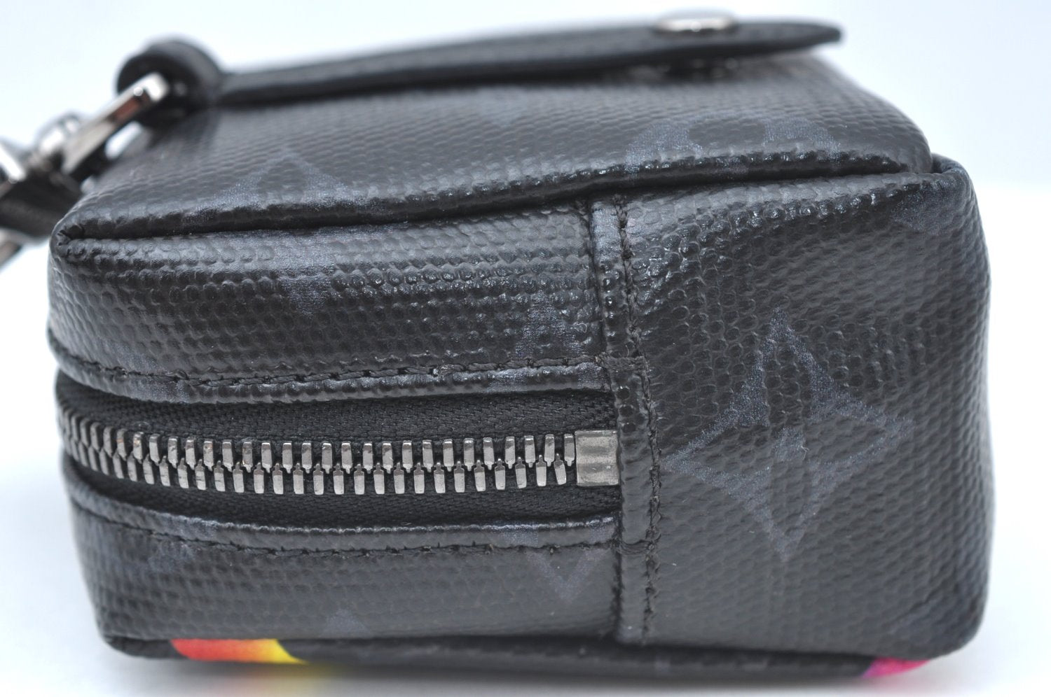 Auth Louis Vuitton Monogram Eclipse Rainbow Bijoux Sac Square MP2467 Pouch K6069