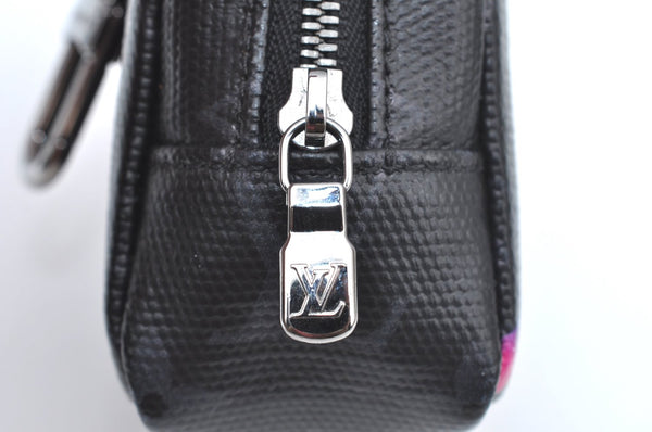 Auth Louis Vuitton Monogram Eclipse Rainbow Bijoux Sac Square MP2467 Pouch K6069