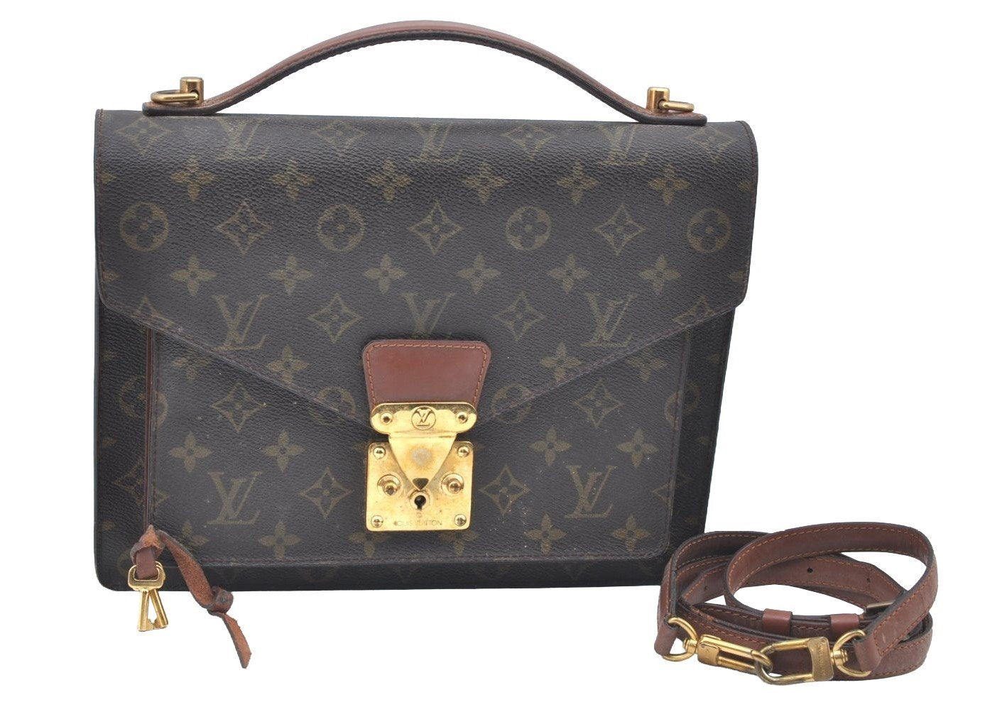 Authentic Louis Vuitton Monogram Monceau 2Way Shoulder Hand Bag M51185 LV K6072