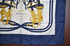 Authentic HERMES Carre 90 Scarf "BRIDES de GALA par" Silk Navy K6079