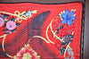 Authentic HERMES Carre 90 Scarf "Fleurs de L'Opera" Silk Black Red K6082