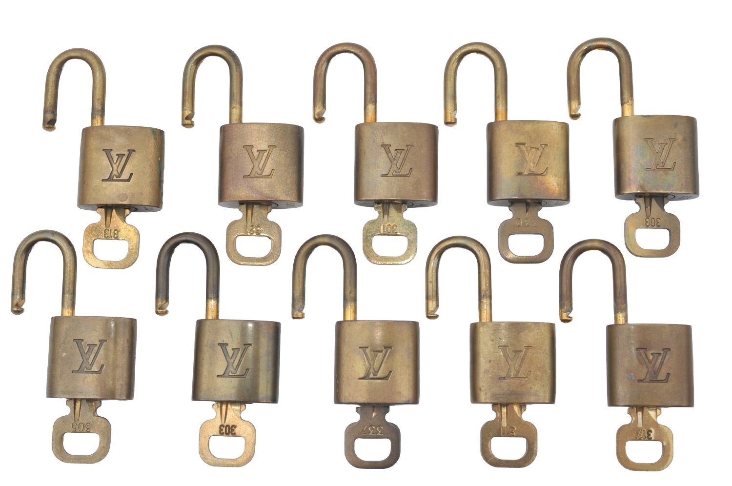 Authentic Louis Vuitton Padlock & Keys 10Set LV K6085